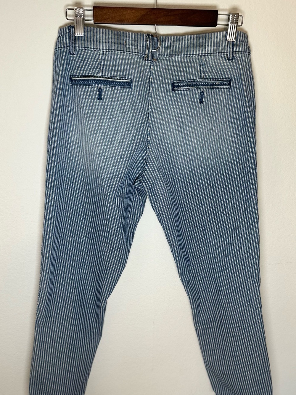 Pilcro and the Letterpress Blue Striped Slim Straight Jeans - Picture 3 of 4